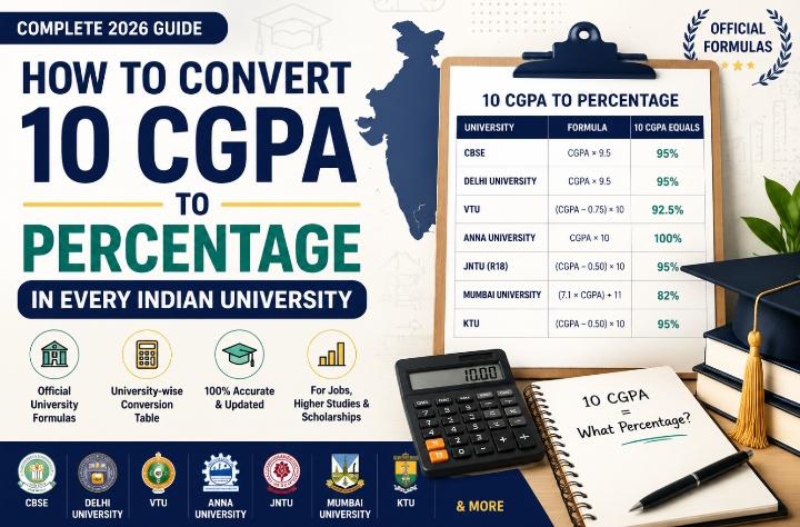 How to Convert 10 CGPA to Percentage in Every Indian University (Complete 2026 Guide)